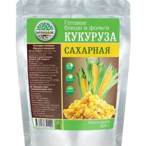 Кукуруза КРОНИДОВ 325 гр. Сахарная фольг. пак.